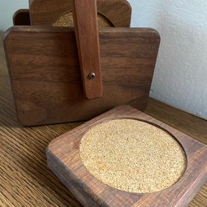 Boho Wooden Coasters & Set
